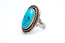 Load image into Gallery viewer, Navajo Silver Sleeping Beauty Turquoise Ring