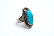 Load image into Gallery viewer, Navajo Silver Sleeping Beauty Turquoise Ring