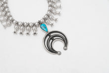 Load image into Gallery viewer, Harrison Jim Navajo Squash Blossom with Morenci Turquoise Gemstone