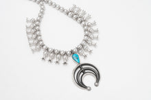 Load image into Gallery viewer, Harrison Jim Navajo Squash Blossom with Morenci Turquoise Gemstone