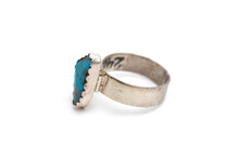 Load image into Gallery viewer, Authentic Navajo Kingman turquoise ring on a white background