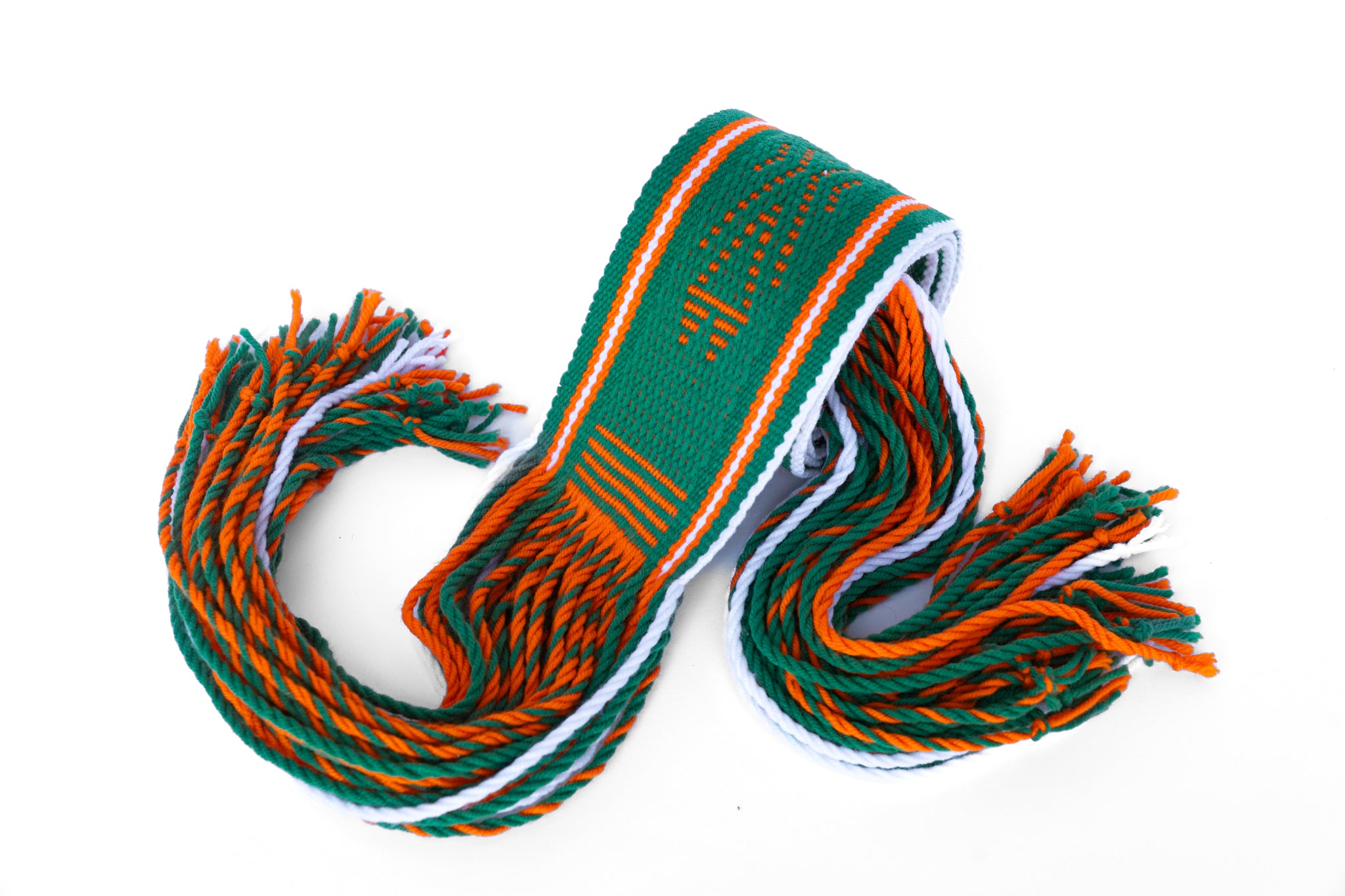Navajo Sash Belt Green and Orange