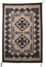 Load image into Gallery viewer, Hand-woven Navajo Rug with geometric pattern on a plain white background, flat view