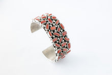 Load image into Gallery viewer, Coral Clustered Cuff by Navajo Silversmith Tiffany Jones