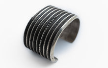 Load image into Gallery viewer, Wide Shadow Stacked Cuff by Navajo Silversmith Harrison Jim