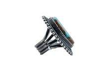 Load image into Gallery viewer, Heavy Gauge Sterling Silver Royston Turquoise Ring By Navajo Silversmith Ernest R. Begay