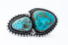 Load image into Gallery viewer, Heavy Guage Oxidized Silver with Royston Turquoise By Navajo Silversmith Readda R. Begay