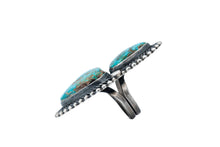 Load image into Gallery viewer, Heavy Guage Oxidized Silver with Royston Turquoise By Navajo Silversmith Readda R. Begay