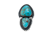 Load image into Gallery viewer, Heavy Guage Oxidized Silver with Royston Turquoise By Navajo Silversmith Readda R. Begay