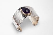 Load image into Gallery viewer, Benson Manygoats Diamond Stamped Bracelet with Sugalite