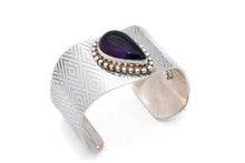 Load image into Gallery viewer, Benson Manygoats Diamond Stamped Bracelet with Sugalite