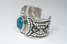 Load image into Gallery viewer, Terry Martinez Silver Stamped Native American Cuff