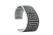 Load image into Gallery viewer, Aaron Anderson Navajo Tufa Cast with Continuous Square Maze Cuff