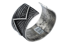 Load image into Gallery viewer, Aaron Anderson Navajo Tufa Cast with a Shiny Silver Zig-zag Overlay