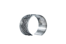 Load image into Gallery viewer, Aaron Anderson Silver Tufa Cast with a Shiny Silver Maze Overlay