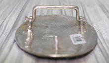 Load image into Gallery viewer, A Silver Buckle Flat Backside, with buckle loop standing.