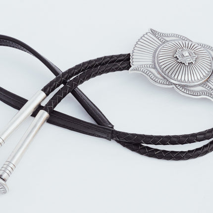 Sterling Silver Bolo Tie with Silver tips