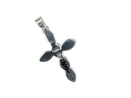 18k Gold and Silver Cross Pendant Stamped and Signed Matthew Charley
