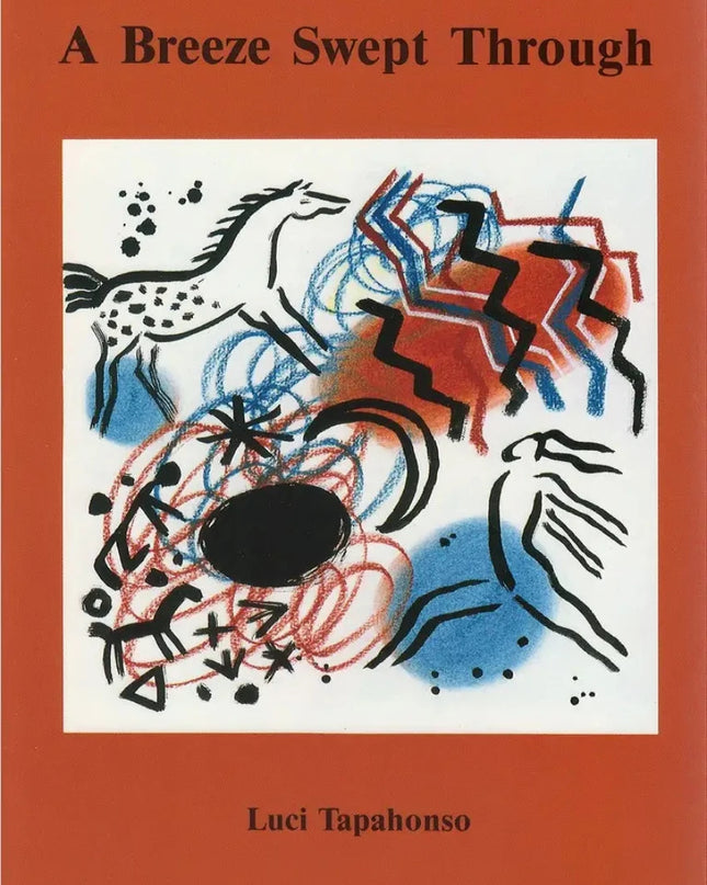 Front Cover of A Breeze Swept Through. Orange with petroglyphs 