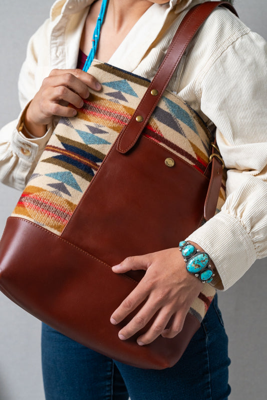 Pendleton Wyeth Trail Leather Tote Bag