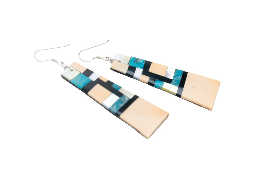 Zuni style Inlay Dangled Earrings