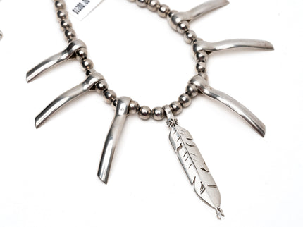 Tribal Inspired Necklace With a Feather Pendant