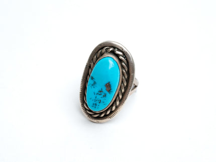 Navajo Silver Sleeping Beauty Turquoise Ring