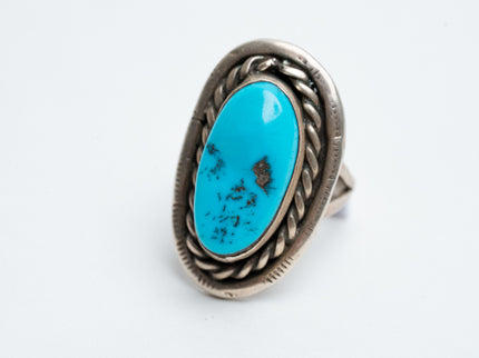 Navajo Silver Sleeping Beauty Turquoise Ring