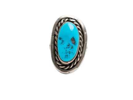 Navajo Silver Sleeping Beauty Turquoise Ring