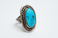 Load image into Gallery viewer, Navajo Silver Sleeping Beauty Turquoise Ring
