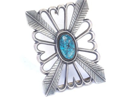 Buckle with Kingman Turquoise Stone Front Side