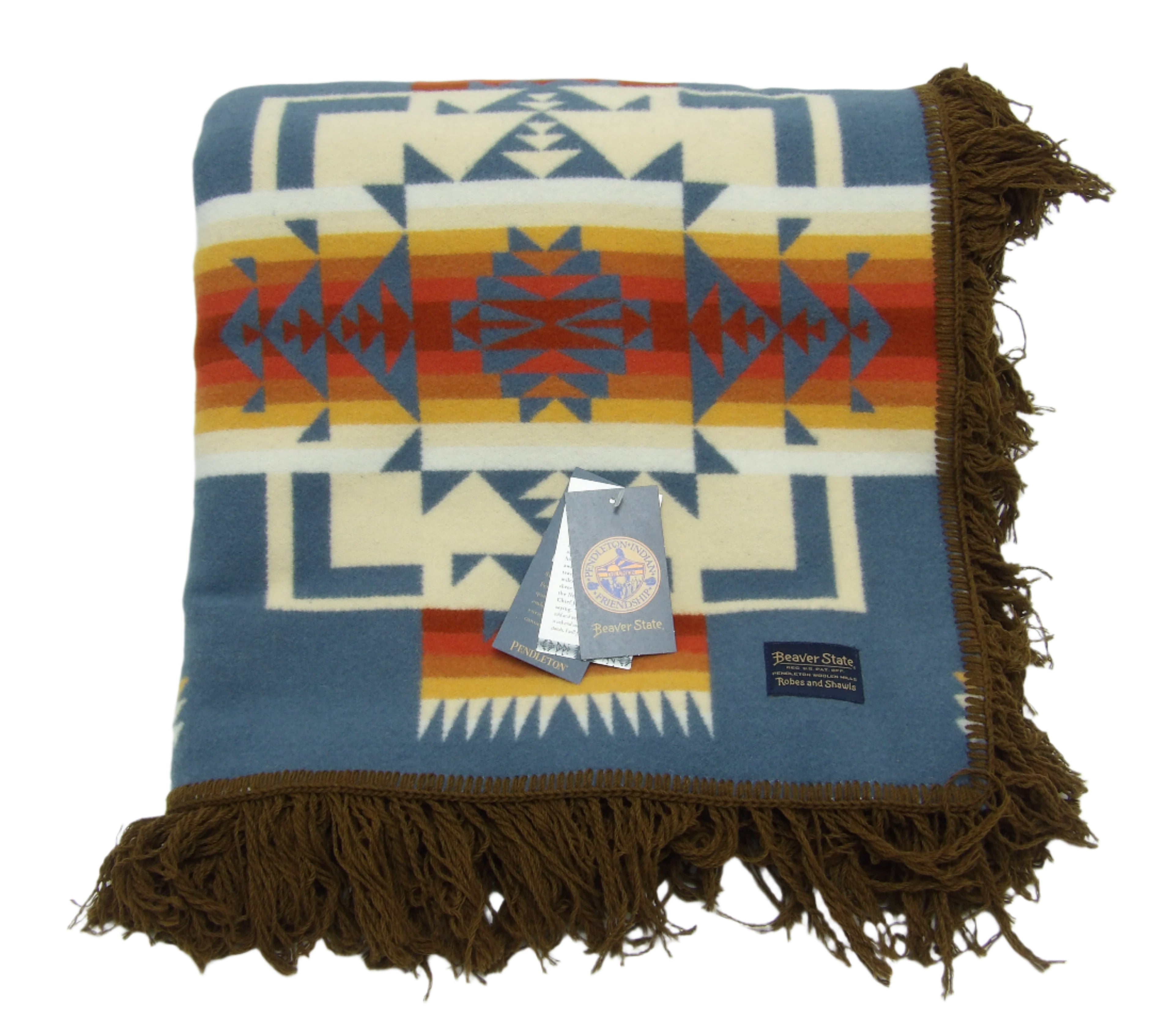 Pendleton Pattern Joseph Chief Geometric ブランケット　カーキ State Beaver 最終お値下げ⭐︎Pendleton Beaver Blanket Wool State アウトドア寝具