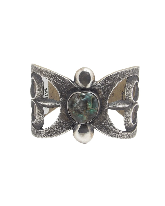 Aaron Anderson Damele Turquoise Silver Cutout  Bracelet