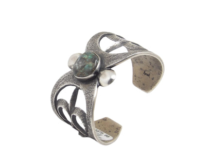 Aaron Anderson Damele Turquoise Silver Cutout  Bracelet