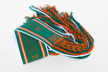 Load image into Gallery viewer, Green and Orange Navajo Sash Belt with white edges
