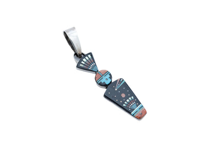 Micro-Inlayed Shooting Star Sterling Silver Pendant By Navajo Silversmith Ervin P. Tsosie