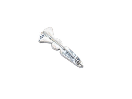 Turquoise Micro-Inlay "Yei" Silver Pin By Navajo Silversmith Ervin P. Tsosie