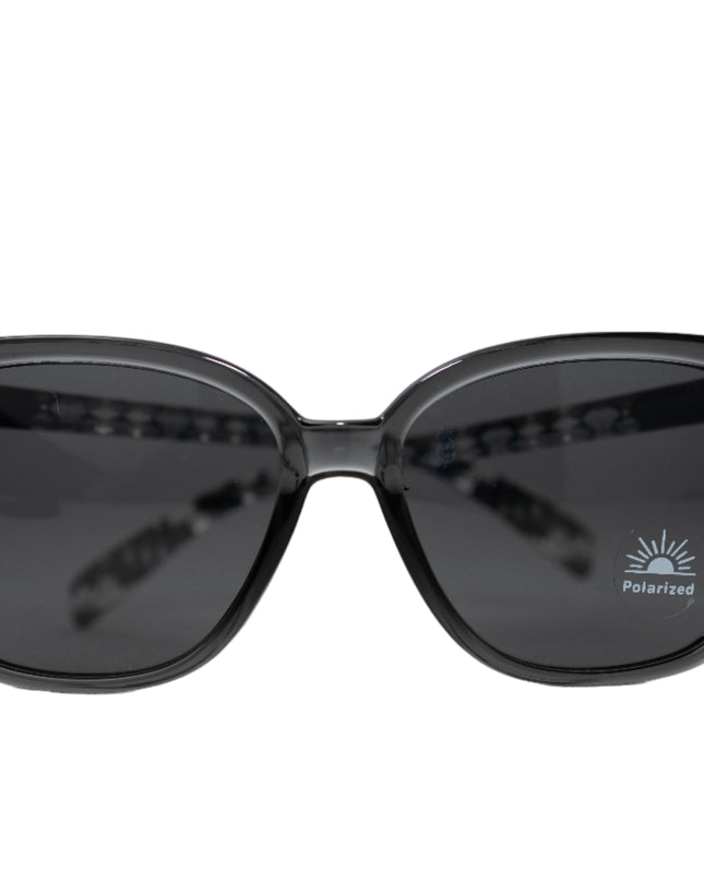 Dark grey Pendleton sunglasses with a polarized sticker on a white background