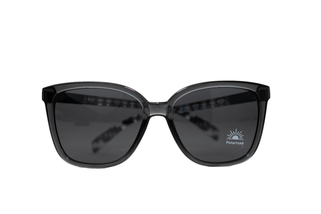 Dark grey Pendleton sunglasses with a polarized sticker on a white background