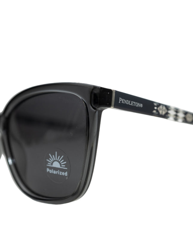 Dark grey Pendleton sunglasses with a brand logo on arm on a white background