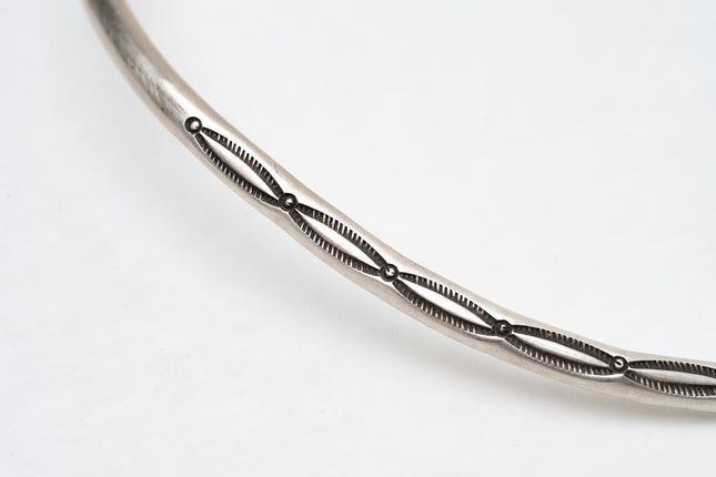 Silver necklace on a white background