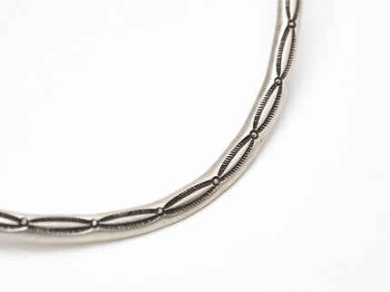 Silver necklace on a white background