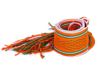 Load image into Gallery viewer, Navajo Orange with Green and White Stripes Sash Belt
