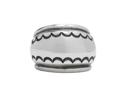 Silver Blow-out Design Ring By Navajo Silversmith Harrison Jim