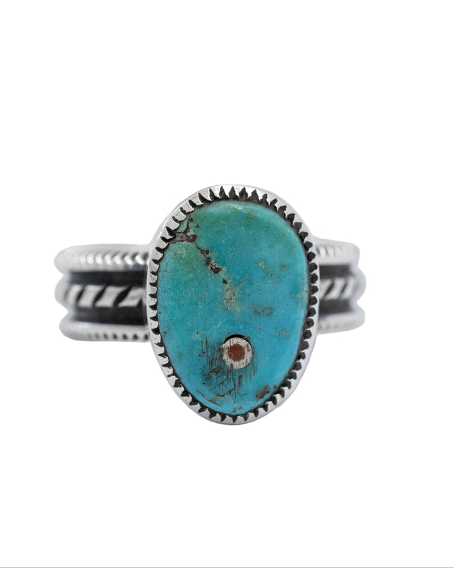 Slim Stamped Band By Navajo Silversmith Harrison Jim