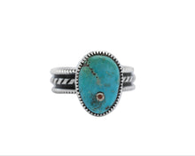Load image into Gallery viewer, Slim Stamped Band By Navajo Silversmith Harrison Jim

