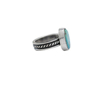 Load image into Gallery viewer, Slim Stamped Band By Navajo Silversmith Harrison Jim
