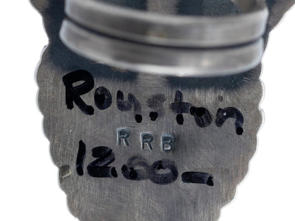 Heavy Gauge Oxidized Silver Ring By Navajo Silversmith Readda R. Begay