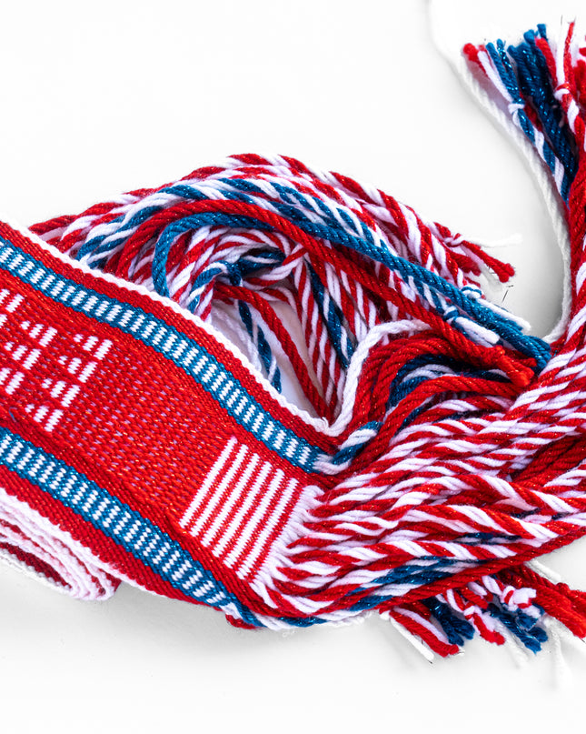 Navajo Red, White, & Blue Sash Belt