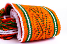 Load image into Gallery viewer, Navajo Orange with Green and White Stripes Sash Belt
